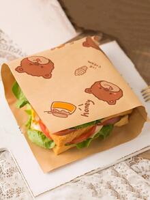 50片防油三明治包裝紙 - 彩色 - 查看 1