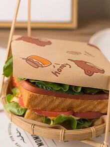 50片防油三明治包裝紙 - 彩色 - 查看 4