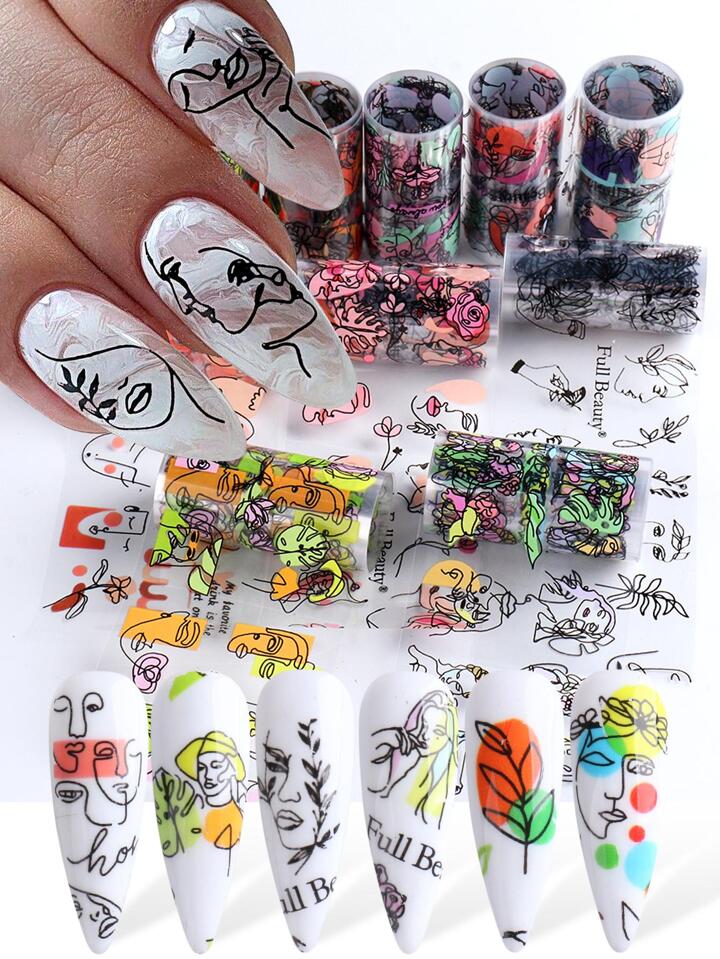 Details 124+ abstract face nail art songngunhatanh.edu.vn