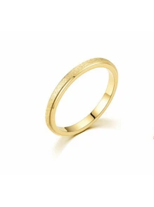 Nhẫn đôi sang trọng, thiết kế hình tròn đơn giản, nhẫn đôi phổ biến dành cho nữ, quà tặng ngày lễ tình nhân - Vàng - Xem 4