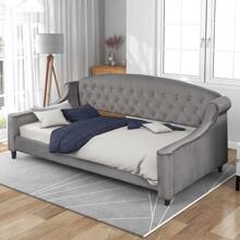 MERAX Modern Luxury Tufted Button Daybed, Twin, Gray - 灰色 - 查看 1