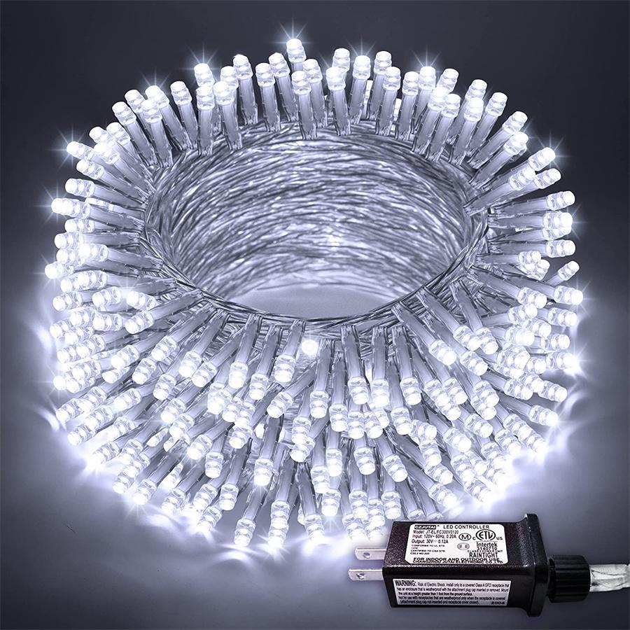 JMEXSUSS 66ft 200 LED White Christmas Lights Indoor Bedroom, Connectable White String Lights Outdoor Clear Wire, 8 Modes Twinkle String Lights Plug In For Room Tree Wedding Christmas Decoration - 白色 - 查看 1