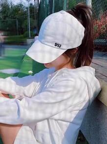 女士馬尾棒球帽帶防曬和網紗通風適合夏天運動 - 白色 - 查看 2