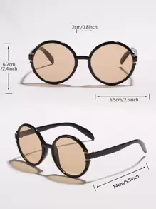 1 Pair Women Fashion Acrylic Round Glasses Halloween Basics Fall Winter Women Outfits Clothes Business Casual Gifts For Summer Beach Vacation,Outdoor,Travel