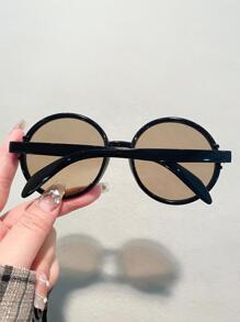 1 Pair Women Fashion Acrylic Round Glasses Halloween Basics Fall Winter Women Outfits Clothes Business Casual Gifts For Summer Beach Vacation,Outdoor,Travel