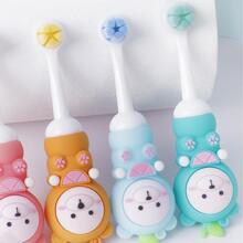 1pc Cartoon Design Soft Toothbrush Home Bathroom Decor - Green - View 4