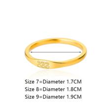 不銹鋼數字細節戒指,時尚配件 - 金黃色 - 查看 4