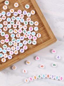 100 hạt phẳng acrylic màu đục với các chữ số Ả Rập được trộn ngẫu nhiên 0-9, Chất liệu làm vòng tay làm vòng tay tự làm, Phụ kiện trang sức DIY Vật liệu chế tạo - Nhiều màu - Xem 5