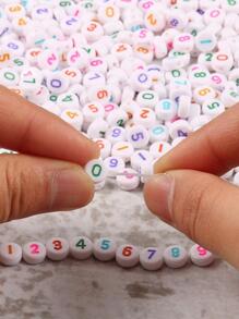 100 hạt phẳng acrylic màu đục với các chữ số Ả Rập được trộn ngẫu nhiên 0-9, Chất liệu làm vòng tay làm vòng tay tự làm, Phụ kiện trang sức DIY Vật liệu chế tạo - Nhiều màu - Xem 2