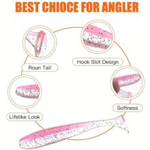 50 piezas/caja Anzuelos de pesca Accesorios para montar Texas Rig para agua dulce y salada, señuelos de pesca de plástico blando para lubina, con ranura para el gancho, kit de señuelos de pesca en colores probados con caja portátil gratis