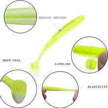 50 piezas/caja Anzuelos de pesca Accesorios para montar Texas Rig para agua dulce y salada, señuelos de pesca de plástico blando para lubina, con ranura para el gancho, kit de señuelos de pesca en colores probados con caja portátil gratis