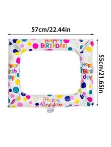 1 pieza DIY Marco para fotos globo para de fiesta de cumpleaños Decoración - Blanco - Ver 2