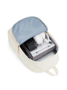 中學生背包適用於青少年男女大學生男女,帆布休閒書包,輕巧的基本筆記本電腦旅行背包,可愛的背包適用於學校大學背包,大容量書包適用於男女學生旅行背包 - 白色 - 查看 6