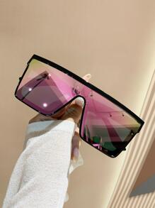 1 chiếc kính thời trang gọng lớn liền khối, kiểu dáng Y2K đường phố, unisex, phù hợp cho các hoạt động ngoài trời, thể thao, bãi biển, lễ hội, du lịch, thời trang đường phố, kỳ nghỉ, lái xe, câu cá, các hoạt động ngoài trời, tiệc tùng mùa hè trên bãi biển, v.v. - Hồng - Xem 1