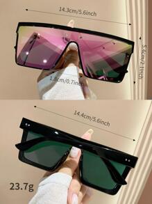 1 chiếc kính thời trang gọng lớn liền khối, kiểu dáng Y2K đường phố, unisex, phù hợp cho các hoạt động ngoài trời, thể thao, bãi biển, lễ hội, du lịch, thời trang đường phố, kỳ nghỉ, lái xe, câu cá, các hoạt động ngoài trời, tiệc tùng mùa hè trên bãi biển, v.v. - Hồng - Xem 4