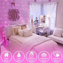 JMEXSUSS 66 Ft Pink Lights For Room Decor, 200 LED Pink String Fairy Christmas Lights Clear Wire Plug In For Bedroom Indoor Outdoor Girl's Room Decorations - 粉色 - 查看 3