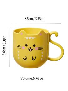 1 件居家/旅行卡通塑料牙刷架杯，3 种颜色可选 - 黃色 - 查看 2