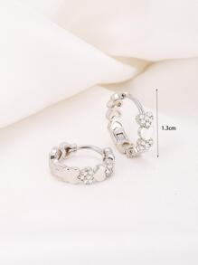 1 对精美心形铜锆石环状耳环适合女孩派对生日礼物儿童珠宝