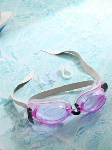 1套裝的泳鏡帶鼻夾和耳朵適用於成年人和兒童 - 紫色 - 查看 3