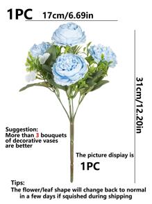 1 件/3 件人造牡丹花丝绸绣球花秋季装饰家居装饰配件情人节花瓶婚礼花束花园玫瑰拱门客厅装饰新年装饰观赏花盆，情人节，礼物