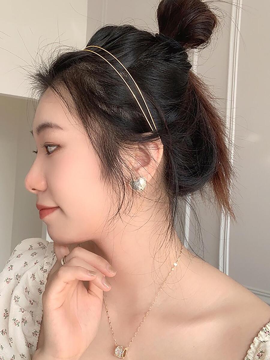 Minimalist Layered Headband - Gold - View 1