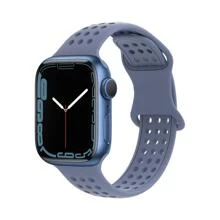 St.siabe1入組女式男士時尚休閒可愛單色多孔透氣矽膠蝴蝶扣錶帶帶Apple Watch錶帶38毫米40毫米41毫米45毫米44毫米42毫米49毫米皮帶，柔軟舒適防水腕帶替換錶帶帶Apple Watch Ultra系列SE/8/7/6/5/4/3/2/1智能錶帶配件 - 灰色 - 查看 1