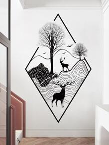 1入組森林小鹿自黏式牆貼家庭牆面裝飾 - 黑色 - 查看 5