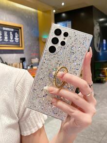 水鑽裝飾手機外殼帶圓環支架 - 彩色 - 查看 2