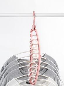 1入組多功能旋轉衣架,防滑可折疊&可旋轉晾乾架,11洞衣架收納適用於家庭&宿舍使用 - 粉色 - 查看 1