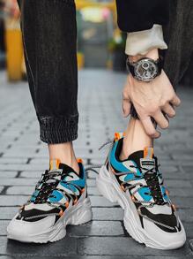 男士撞色繫帶老爹鞋,運動戶外運動鞋 - 彩色 - 查看 3