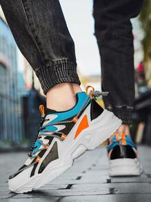 男士撞色繫帶老爹鞋,運動戶外運動鞋 - 彩色 - 查看 2