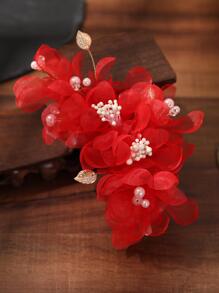 1 chiếc kẹp tóc ren kiểu Châu Âu dành cho cô dâu, phụ kiện tóc lãng mạn, kẹp tóc hình càng cua, kẹp tóc cài đầu, đồ dùng học tập, phụ kiện tóc, phụ kiện tóc cho nữ, ghim cài tóc - Đỏ - Xem 2