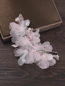 1 chiếc Organza Kẹp tóc cô dâu Lãng mạn Mũ sắt - Nhiều màu - Xem 5