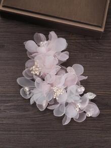 1 chiếc Organza Kẹp tóc cô dâu Lãng mạn Mũ sắt - Nhiều màu - Xem 4