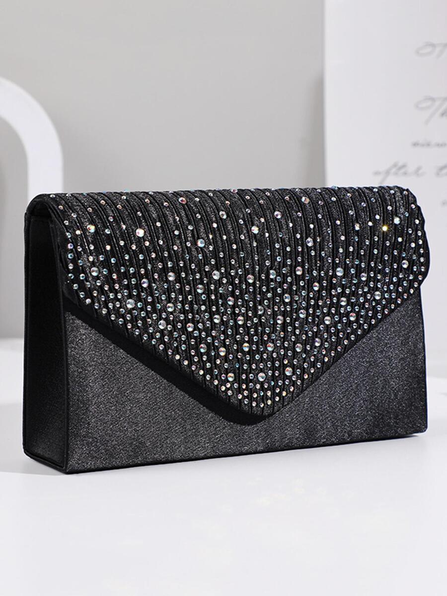 Glitter Bling,Shiny Glamorous,Elegant Women's Fashionable Elegant Clutch Bag With Rhinestone Decor, Evening Bag With Chain Shoulder Strap Dinner Bag For Party Girl,Woman,For Female Perfect For Party,Wedding,Prom,Dinner/Banquet,For Best Gift For Women