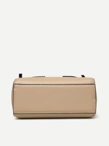 Bolso tote de contraste de color vintage simple, bolso de mano con solapa estilo retro para mujer, bolso bandolera de contraste de color, bolso con múltiples capas con asa superior, bolso empresarial y casual de moda para mujer, perfecto para la oficina, los negocios y el trabajo