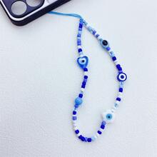 1入組藍色的邪惡之眼形狀手機吊墜 - 藍色 - 查看 5