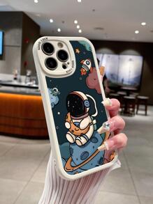 Funda para móvil con patrón de astronauta de dibujos animados - Blanco - Ver 4