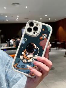 Funda para móvil con patrón de astronauta de dibujos animados - Blanco - Ver 2