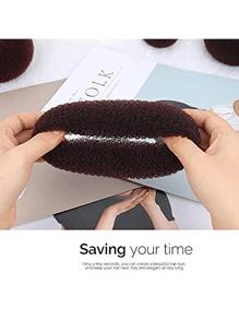 甜甜圈发髻器套装（7 件），环形发髻器套装（1 个特大号、2 个大号、2 个中号和 2 个小号），5 个发圈，20 个发夹（棕色），休闲发圈，马尾辫发圈，发圈，橡皮筋，发绳，弹性发圈，发饰，头部饰品