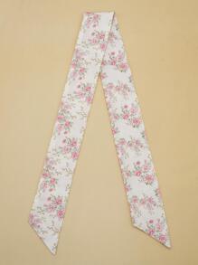 Floral Print Skinny Scarf - Multicolor - View 2
