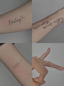 Fresh And Inspirational English Quote Tattoo Sticker Set 01 - Black - View 4