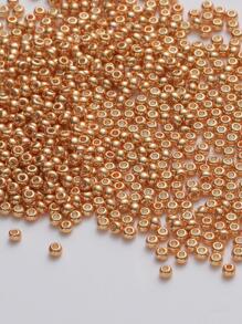 redondo de vidrio cuenta & electrochapado de metal serie cuenta Cuerda Accesorio de joya - Oro rosa - Ver 1