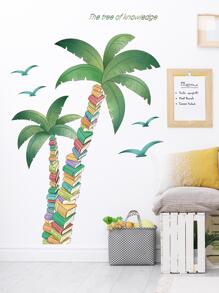 樹和書圖案牆貼 - 彩色 - 查看 6