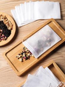 100pcs Disposable Drawstring Tea Bags Suitable For Soup Cooking, Chinese Herbal Medicine Brewing Back To School - White - View 4