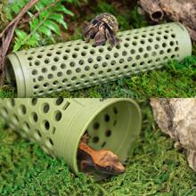 2PCS  Hermit Crab Climbing Toys 11.5” Long Reptile Climbing Tunnel Hermit Crab Supplies Hideout, Reptile Tank Terrarium Decor for Hermit Crab, Tree Frogs, Crested Gecko - xanh quân đội - Xem 2