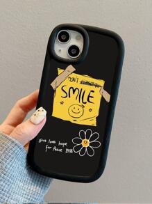 Husă pentru telefon cu imprimeu floral și cu litere - Multicolor - Vizualizare 1
