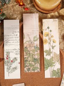 30入組復古植物設計精美包裝紙書籤 - 彩色 - 查看 4