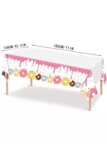 1 Khăn Trải Bàn Dùng Một Lần PE, Khăn Trải Bàn Dùng Một Lần Hoa Văn Donut Cho Bữa Tiệc Sinh Nhật - Nhiều màu - Xem 3