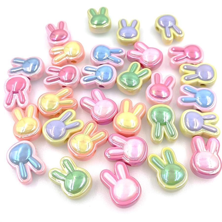 5 piezas/set dulce PMMA con diseño de conejo Cuenta DIY para mujeres para diariamente Fabricación de joyas - Multicolor - Ver 1